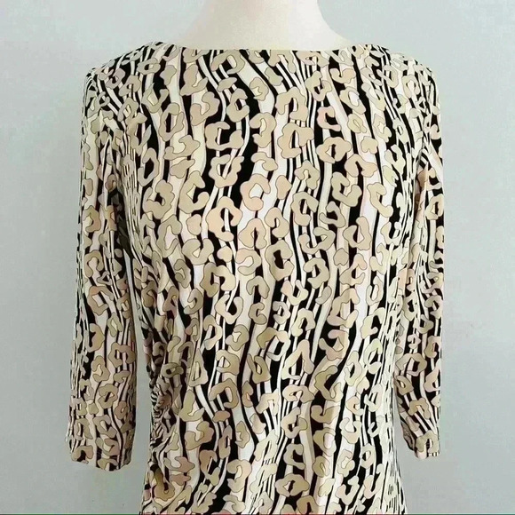 New J. McLaughlin Slim Fit Dress Leopard Stripped Dress M - Picture 2 of 8